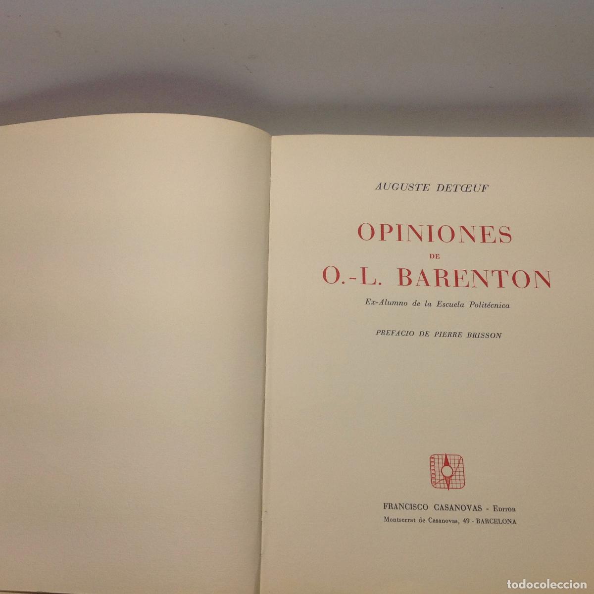 Libros: OPINIONES DE O.L. BARENTON DETOEUF AUGUSTE 1961 - Foto 5