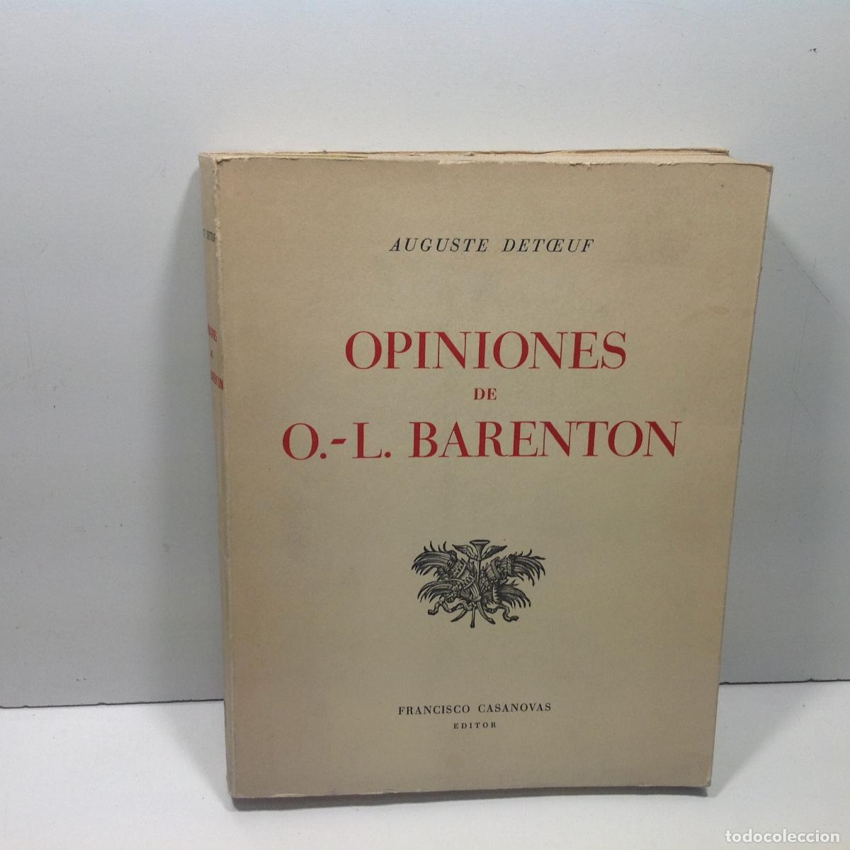 Libros: OPINIONES DE O.L. BARENTON DETOEUF AUGUSTE 1961 - Foto 1