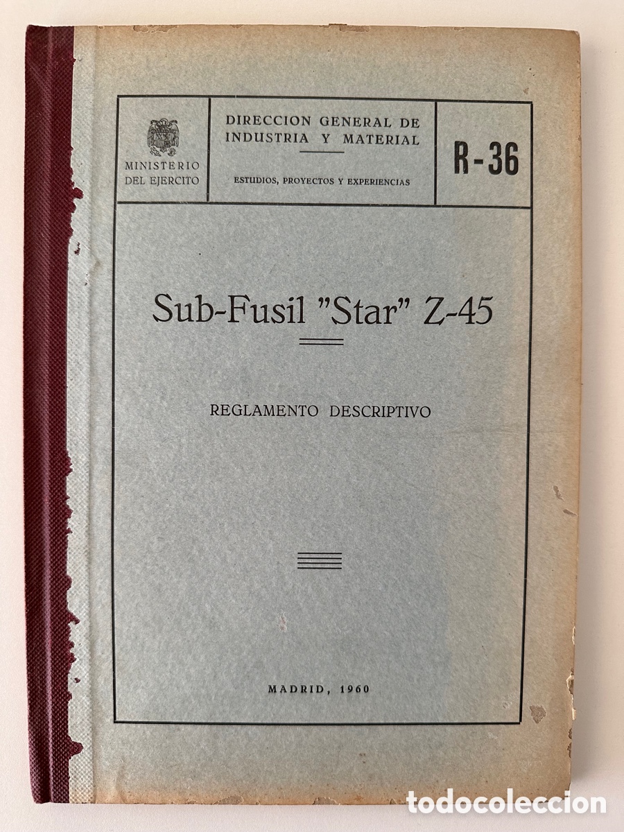 Libros: Libro Sub-Fusil &ldquo;Star&rdquo; Z-45. Ministerio del Ej&eacute;rcito 1953 - Foto 1