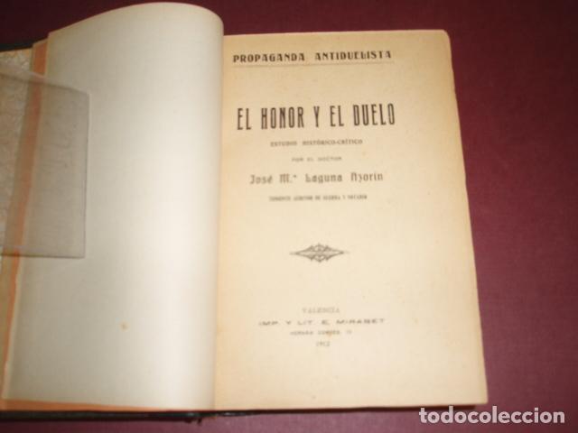 Libros: EL HONOR Y EL DUELO LAGUNA AZORIN JOSE M&ordf; 1912 - Foto 2