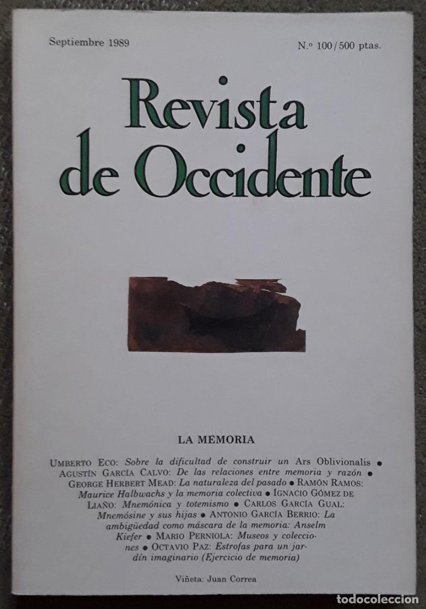 Libros: Revista de Occidente. La Memoria, 1989. - Foto 1