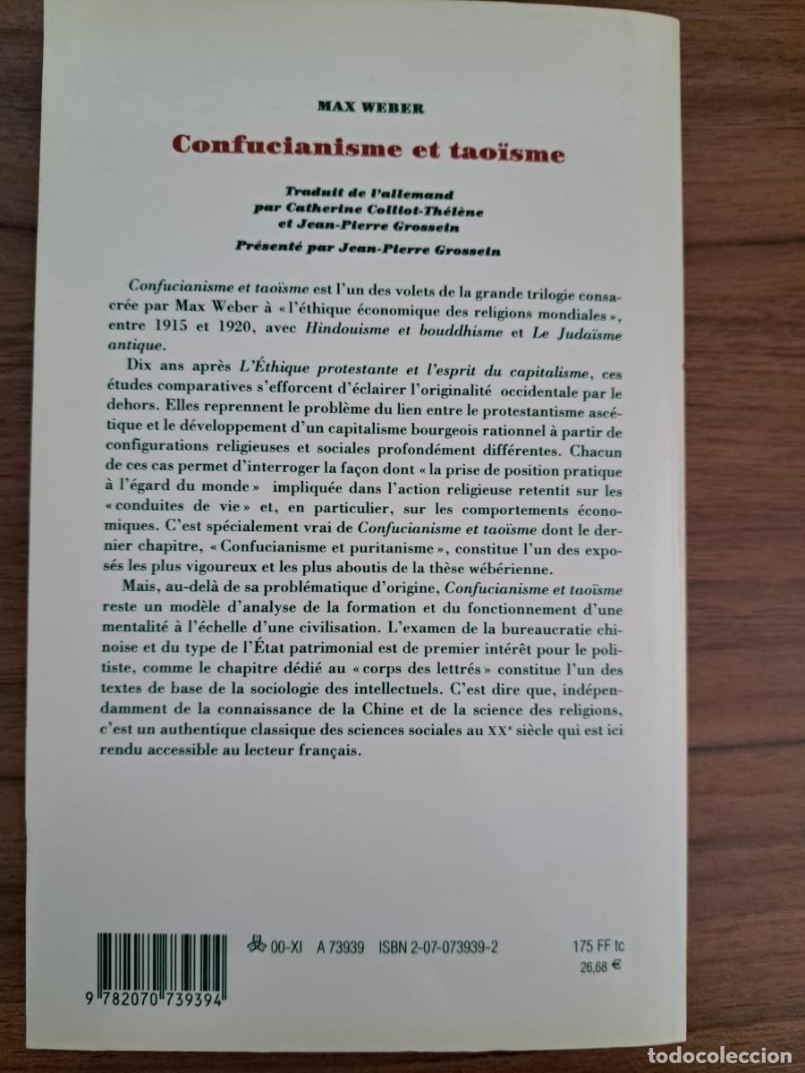 Libros: Confucianisme et tao&iuml;sme par Max Weber. - Foto 3