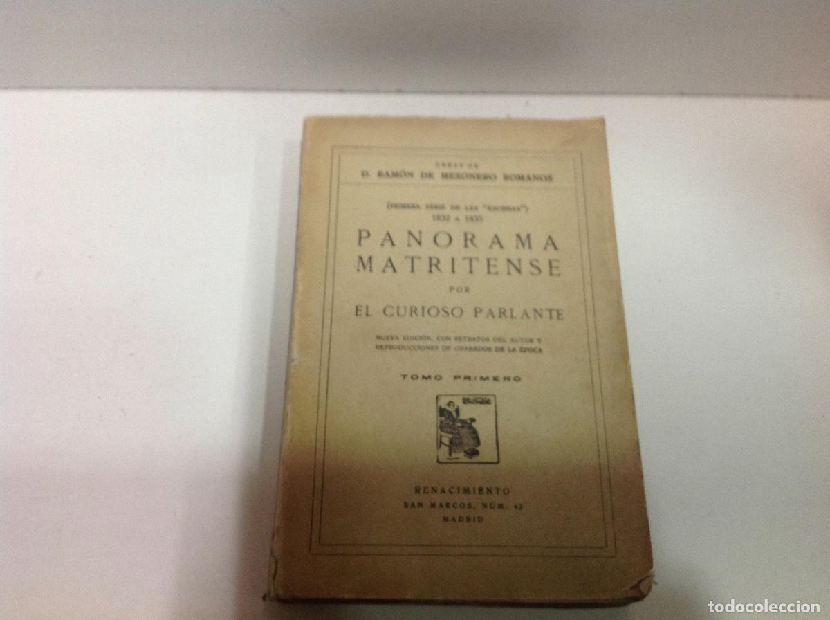 Libros: PANORAMA MATRITENSE MESONERO ROMANOS RAMON DE 1925 - Foto 1