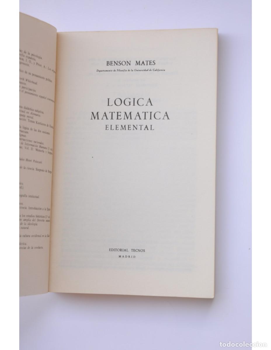 Libros: L&oacute;gica matem&aacute;tica elemental - MATES, Benson - Foto 2