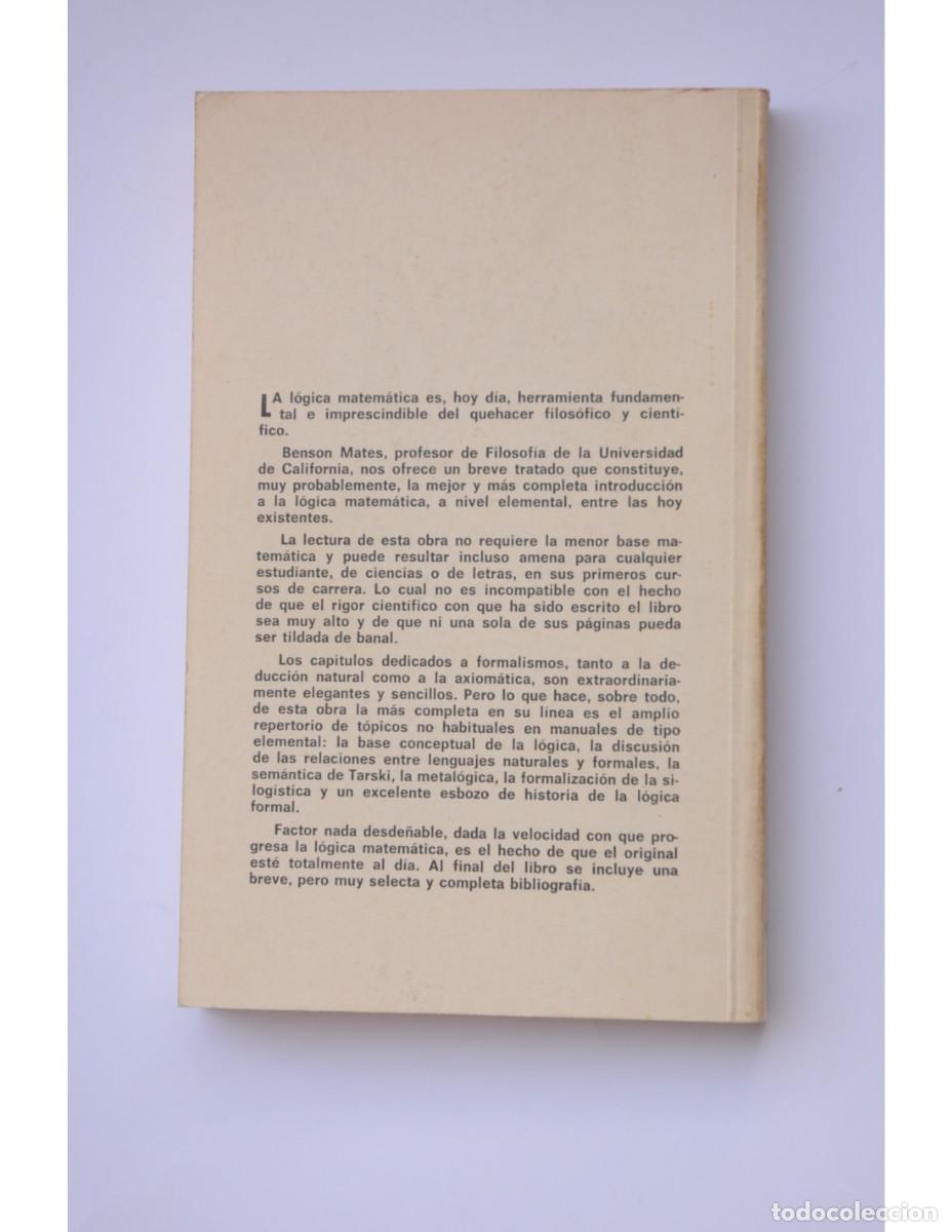Libros: L&oacute;gica matem&aacute;tica elemental - MATES, Benson - Foto 3