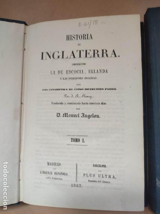 Libros: HISTORIA DE INGLATERRA (3 Vols.) - &rdquo;FLEURY, J. A&rdquo; - Foto 1
