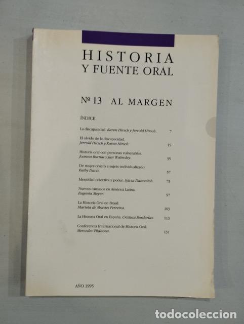 books: Historia y fuente oral N&ordm; 13 Al margen