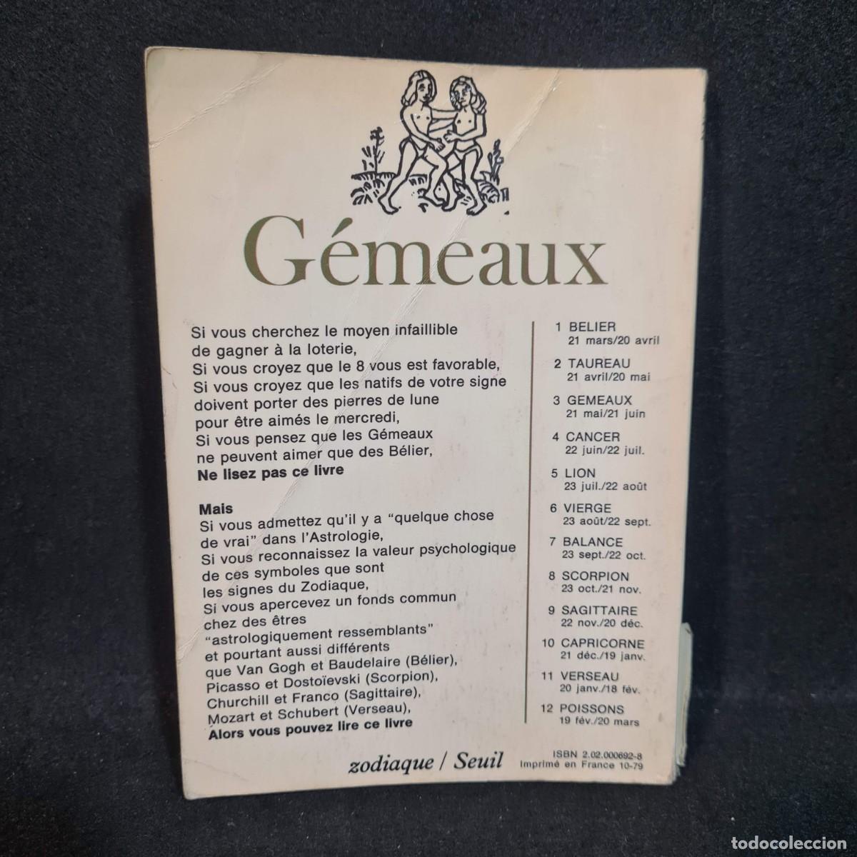 Libros: GEMEAUX - ZODIAQUE/SEUIL - ANDR&Eacute; BARBAULT - 1957 / 28.251 - Foto 2