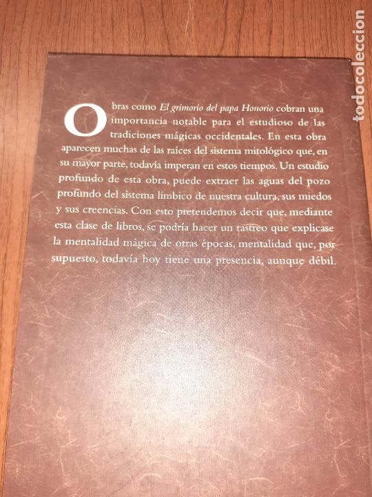 Libros: EL GRIMORIO DEL PAPA HONORIO � MAGIA - ANONIMO - Foto 2