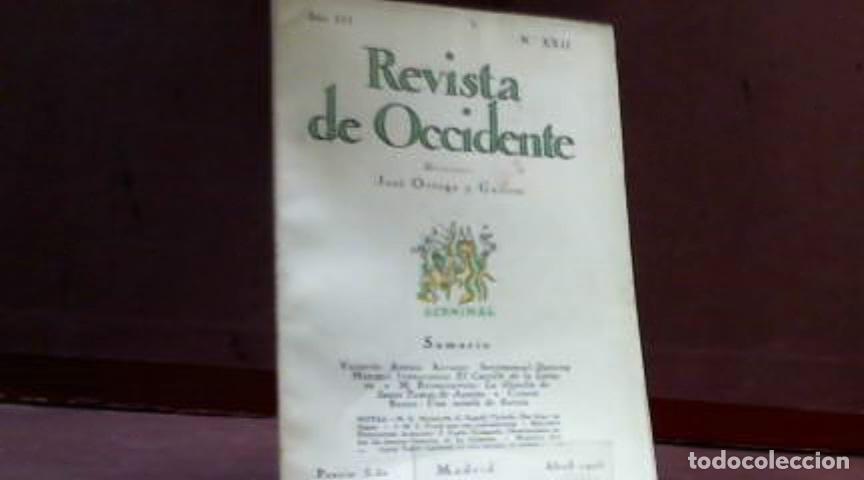 Libros: REVISTA DE OCCIDENTE PRIMERA EPOCA NUMERO 22 1925 - Foto 1