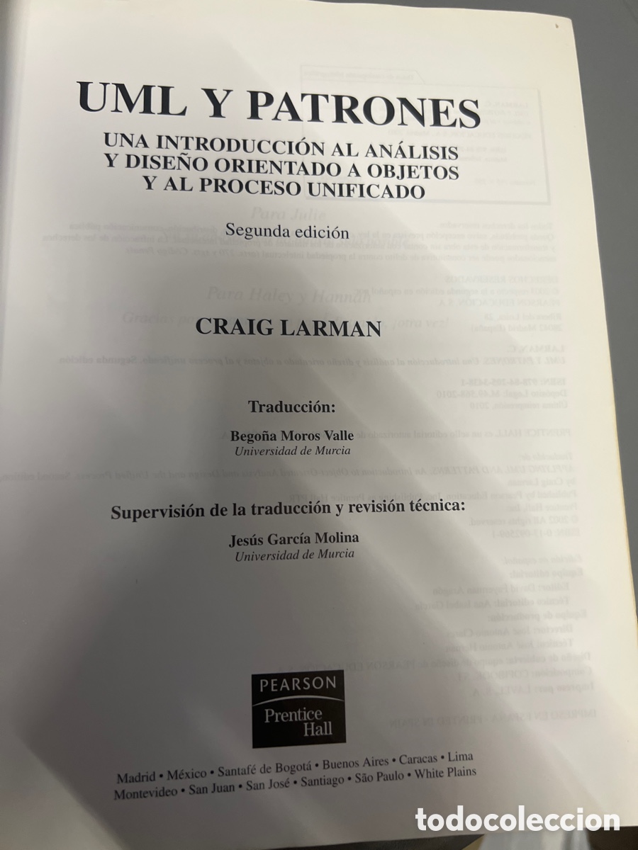 Libros: T2/A1/60. Uml y patrones 2/e - Craig Larman - Foto 3