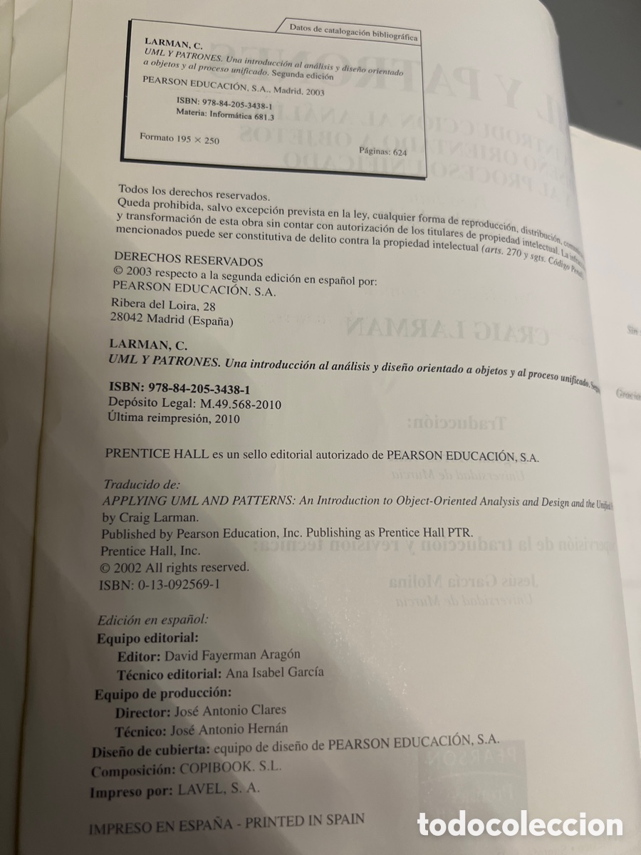 Libros: T2/A1/60. Uml y patrones 2/e - Craig Larman - Foto 4