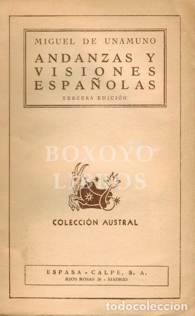 Libros: UNAMUNO, Miguel de. Andanzas y visiones espa&ntilde;olas - Foto 1