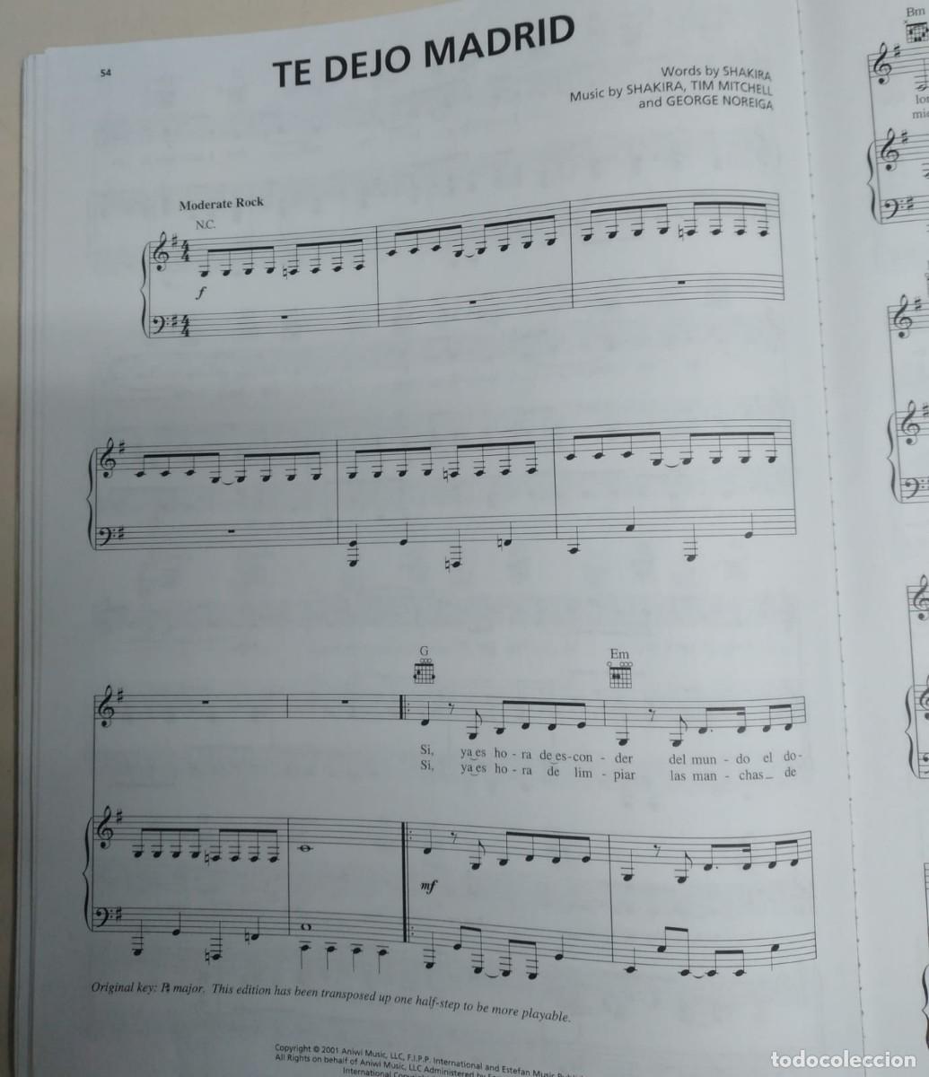 Libros: SHAKIRA LAUNDRY SERVICE-LIBRO DE PARTITURAS - Foto 3