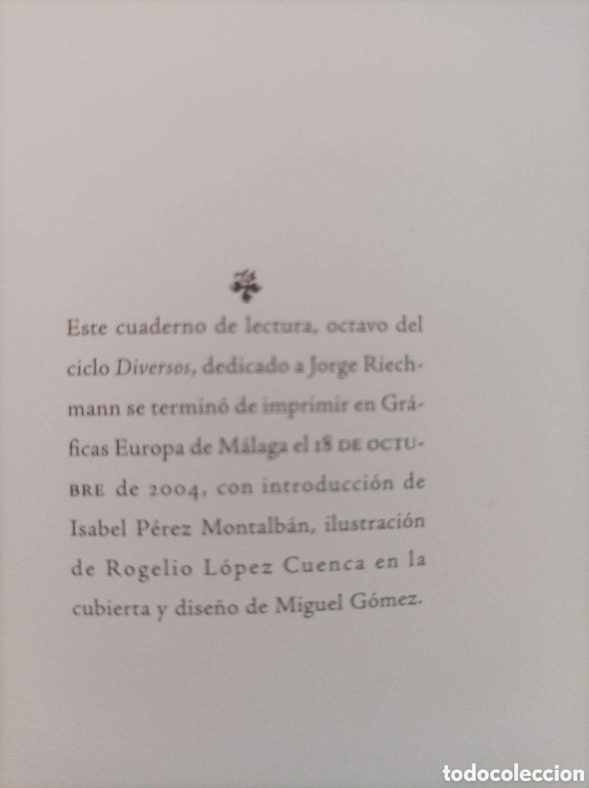 Libros: Jorge Riechmann. Colecci&oacute;n Diversos, 8 Centro cultural generaci&oacute;n del 27. - Foto 3