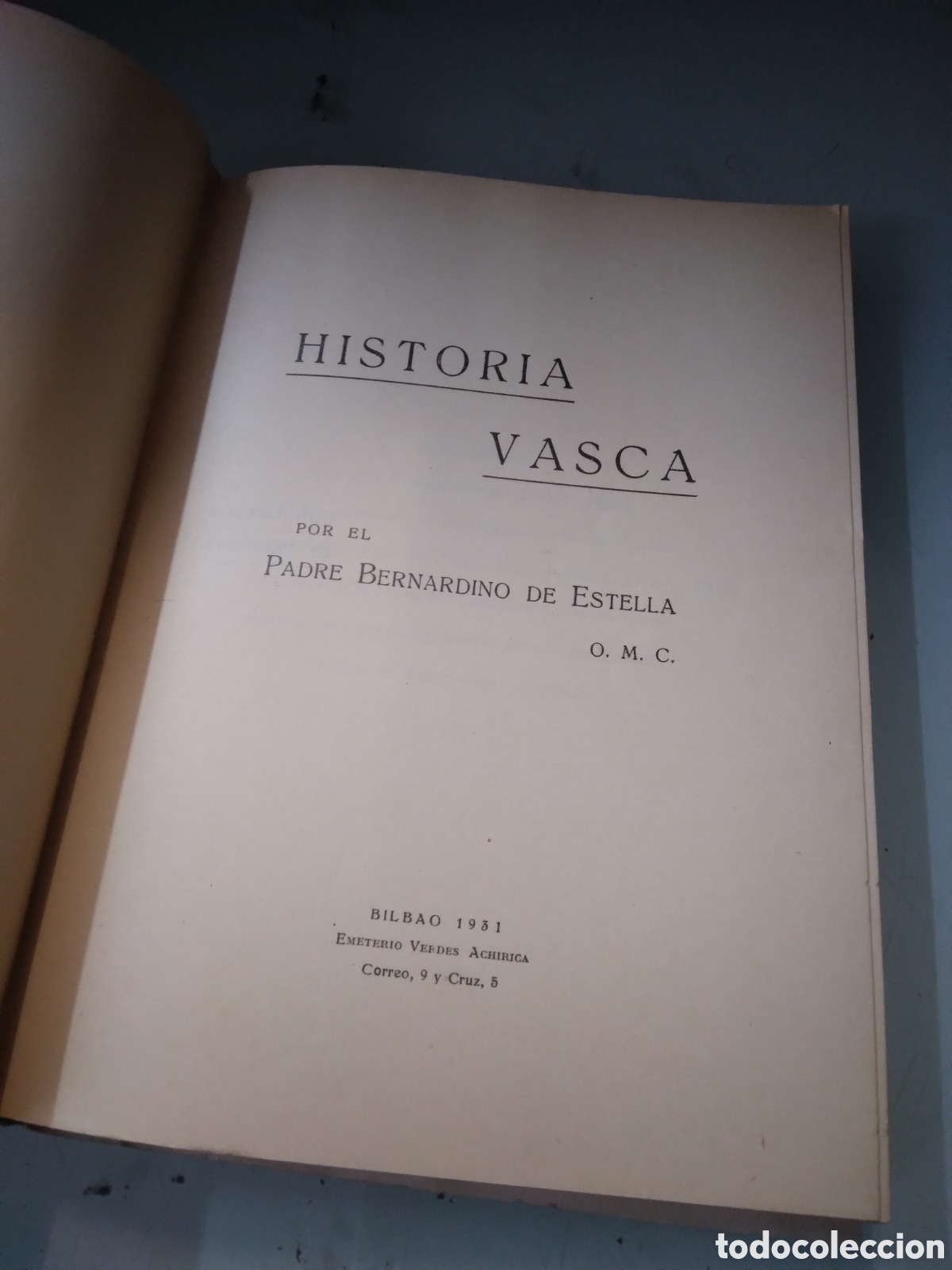 Libros: Historia vasca, Bernardino de Estella,1931 - Foto 2