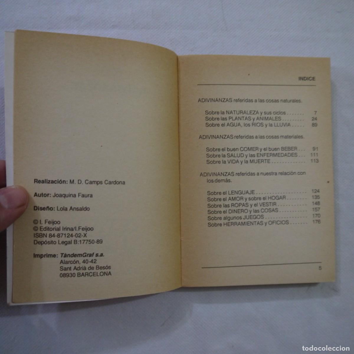 Libros: 620 ADIVINANZAS - EDITORIAL IRINA - 1989 - Foto 3
