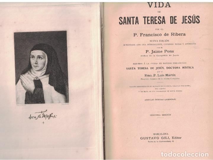 Libros: VIDA DE SANTA TERESA DE JES&Uacute;S. - Ribera. Francisco de, - Foto 1