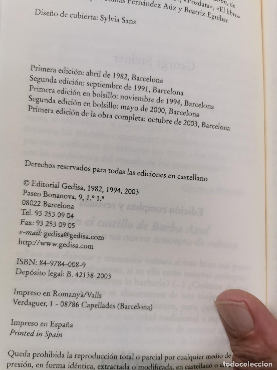Libros: LENGUAJE Y SILENCIO (ED. COMPLETA Y REVISADA) - GEORGE STEINER - Foto 4