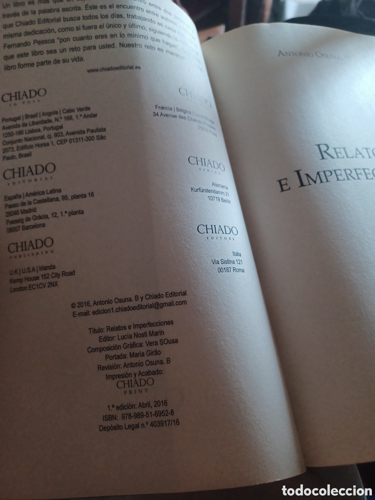 Libros: Barybook.140. . . Relatos e imperfecciones Antonio Osuna B.chiado - Foto 4
