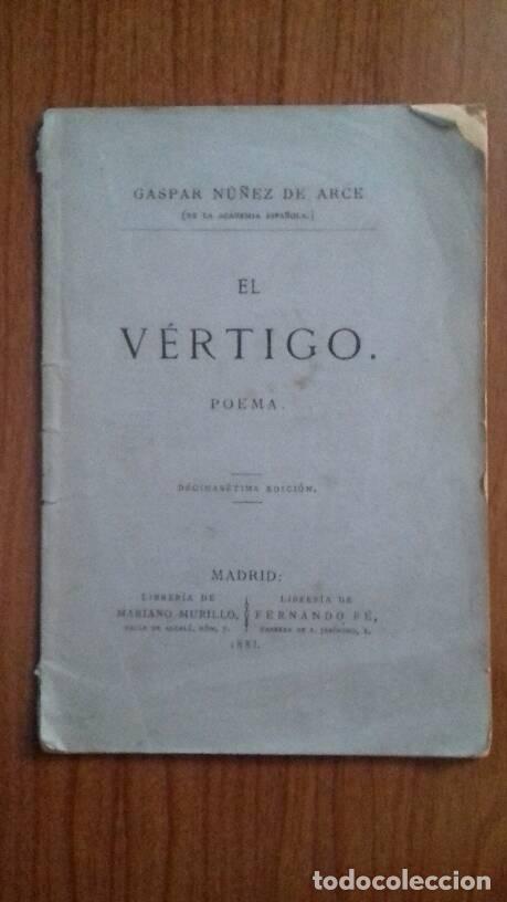 Libros: VERTIGO POEMA, EL - Nu&ntilde;ez De Arce, Gaspar - Foto 1