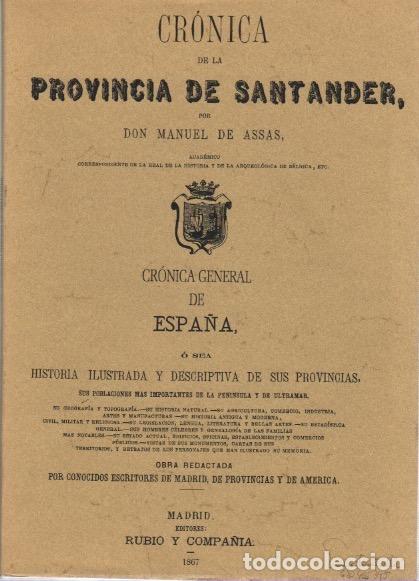 Libros: Cr&oacute;nica de la provincia de Santander - Assas, Manuel de - Foto 1