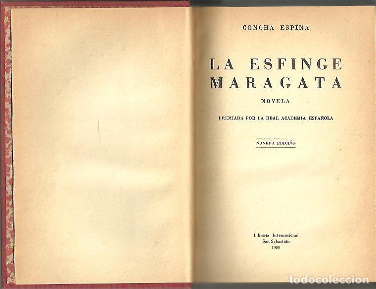 Libros: LA ESFINGE MARAGATA. - ESPINA, Concha. - Foto 1
