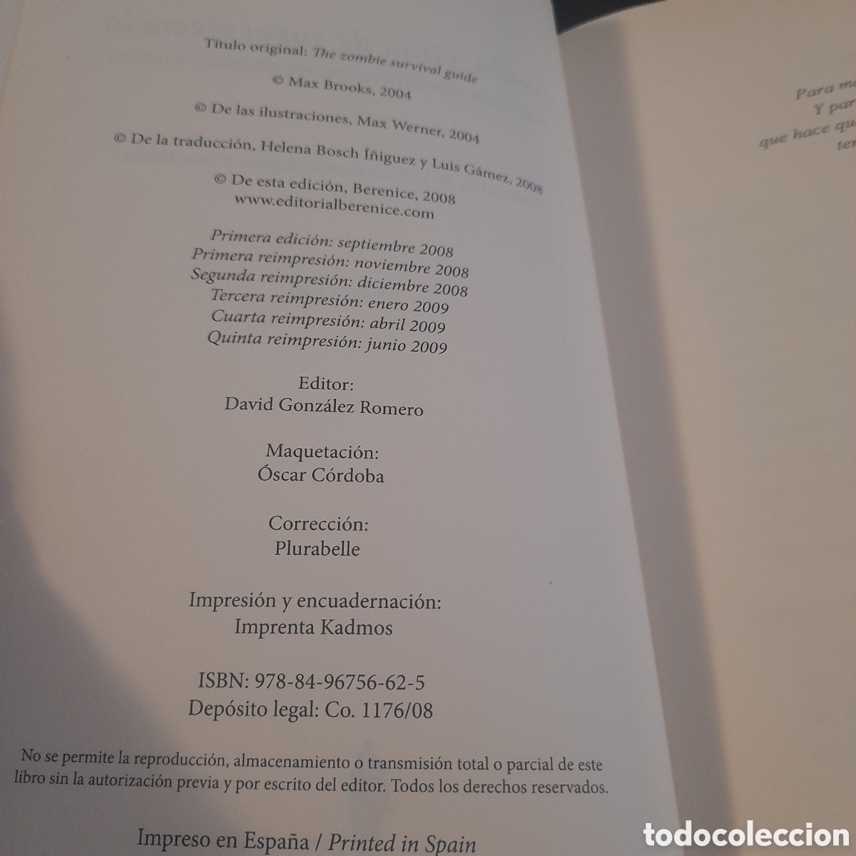 Libros: Zombi Gu&iacute;a de supervivencia. Max Brooks. Berenice - Foto 2