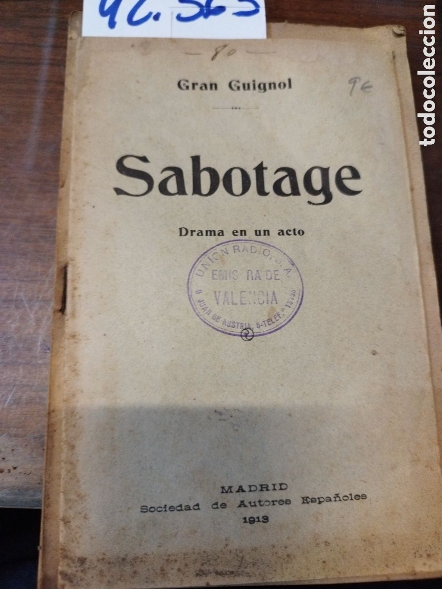 Libros: SABOTAGE. A&ntilde;o 1913 - GRAN GUIGNOL - Foto 1