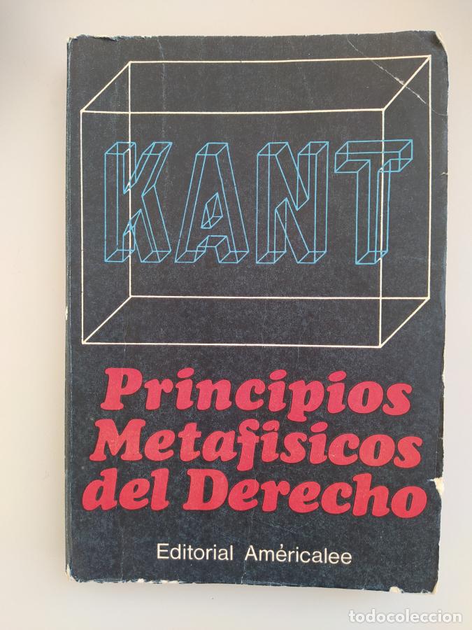 Libros: PRINCIPIOS METAF&Iacute;FISCOS DEL DERECHO. - Immanuel Kant. TDK594 - Foto 1