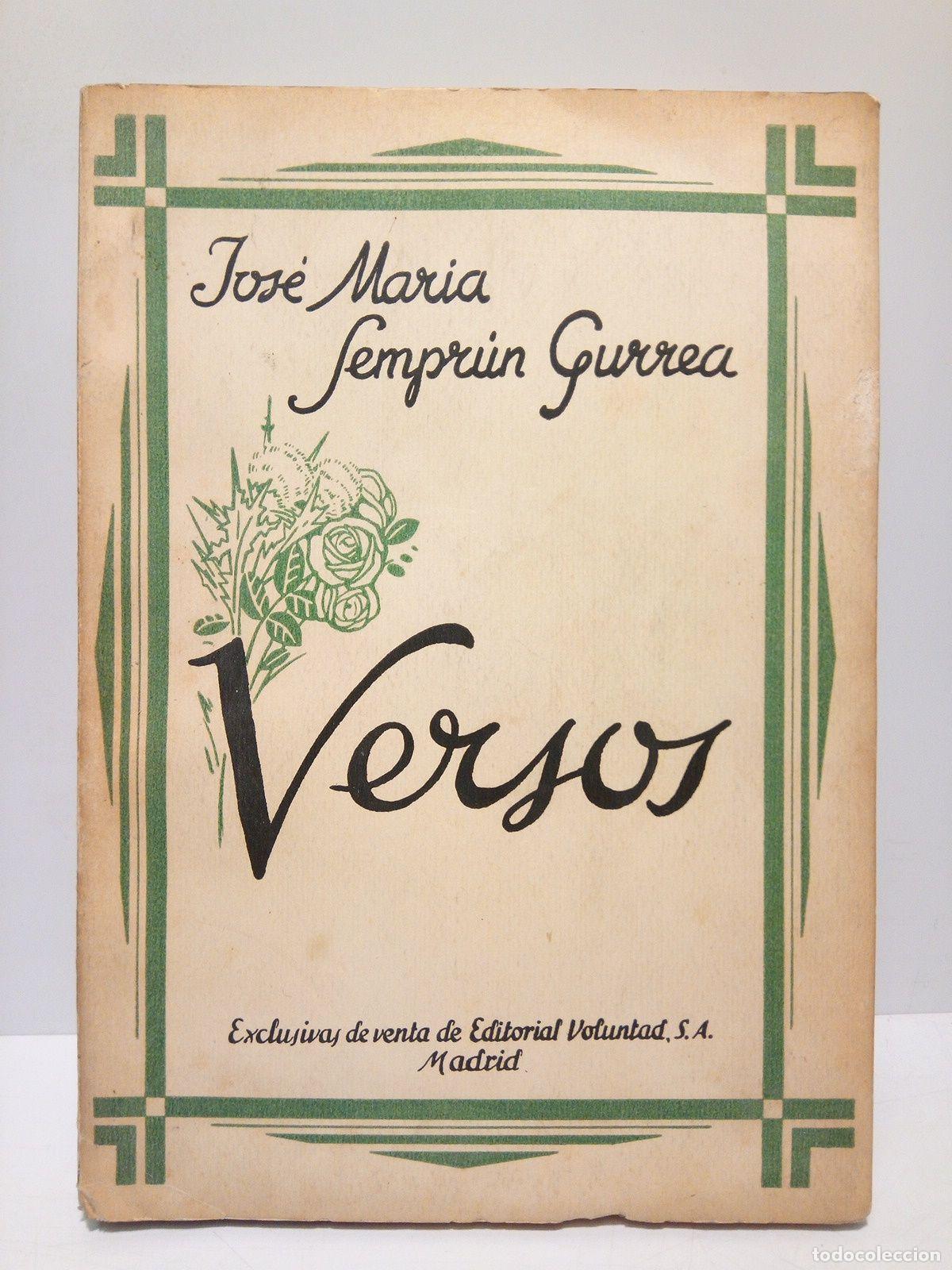 Libros: SEMPRUN GURREA, Jos&eacute; Mar&iacute;a - Versos - Foto 1