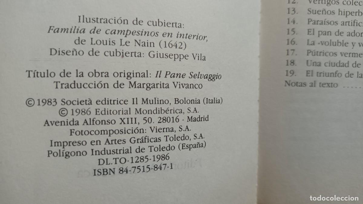 Libros: EL PAN SALVAJE - PIERO CAMPORESI - - Foto 2