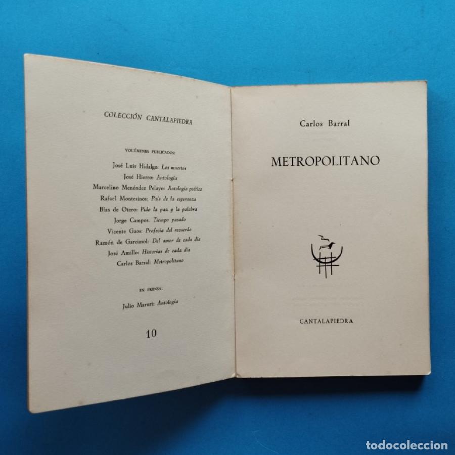 Libros: METROPOLITANO. - BARRAL, Carlos. - Foto 3