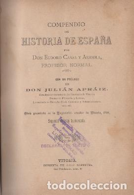 Libros: Compendio de Historia de Espa&ntilde;a - Casas y Arriola, Eudoro - Foto 1