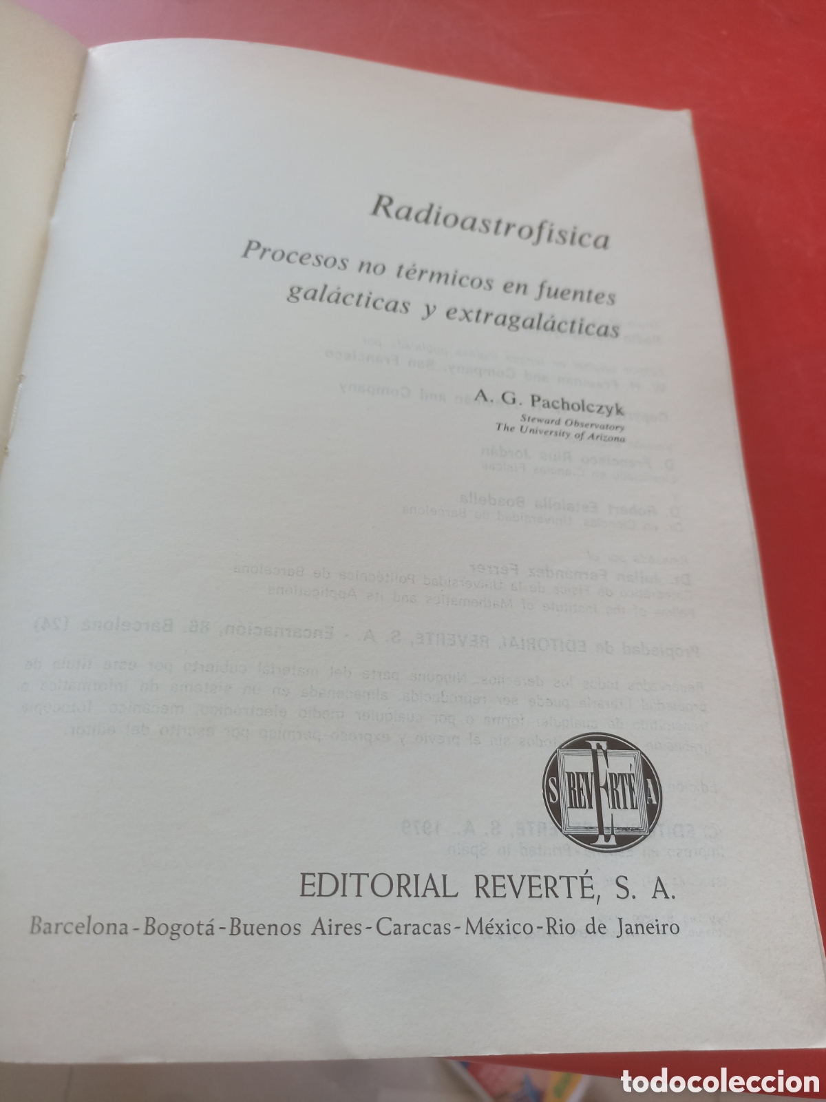 Libros: Radioastrofisica A. G. Pacholczyk editorial Reverte - Foto 4