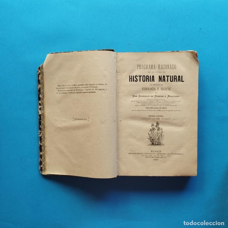 Libros: Programa Razonado de un curso de historia natural con nociones de fisiolog&iacute;a e higiene. - Pereda y M