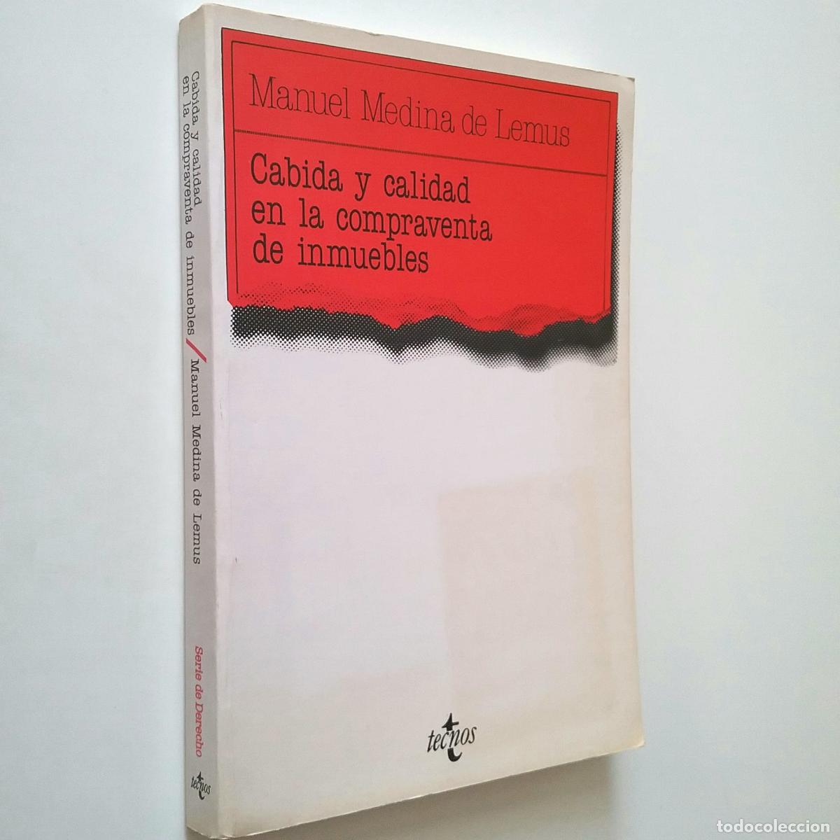 Libros: Manuel Medina de Lemus - Cabida y calidad en la compraventa de inmuebles - Foto 1