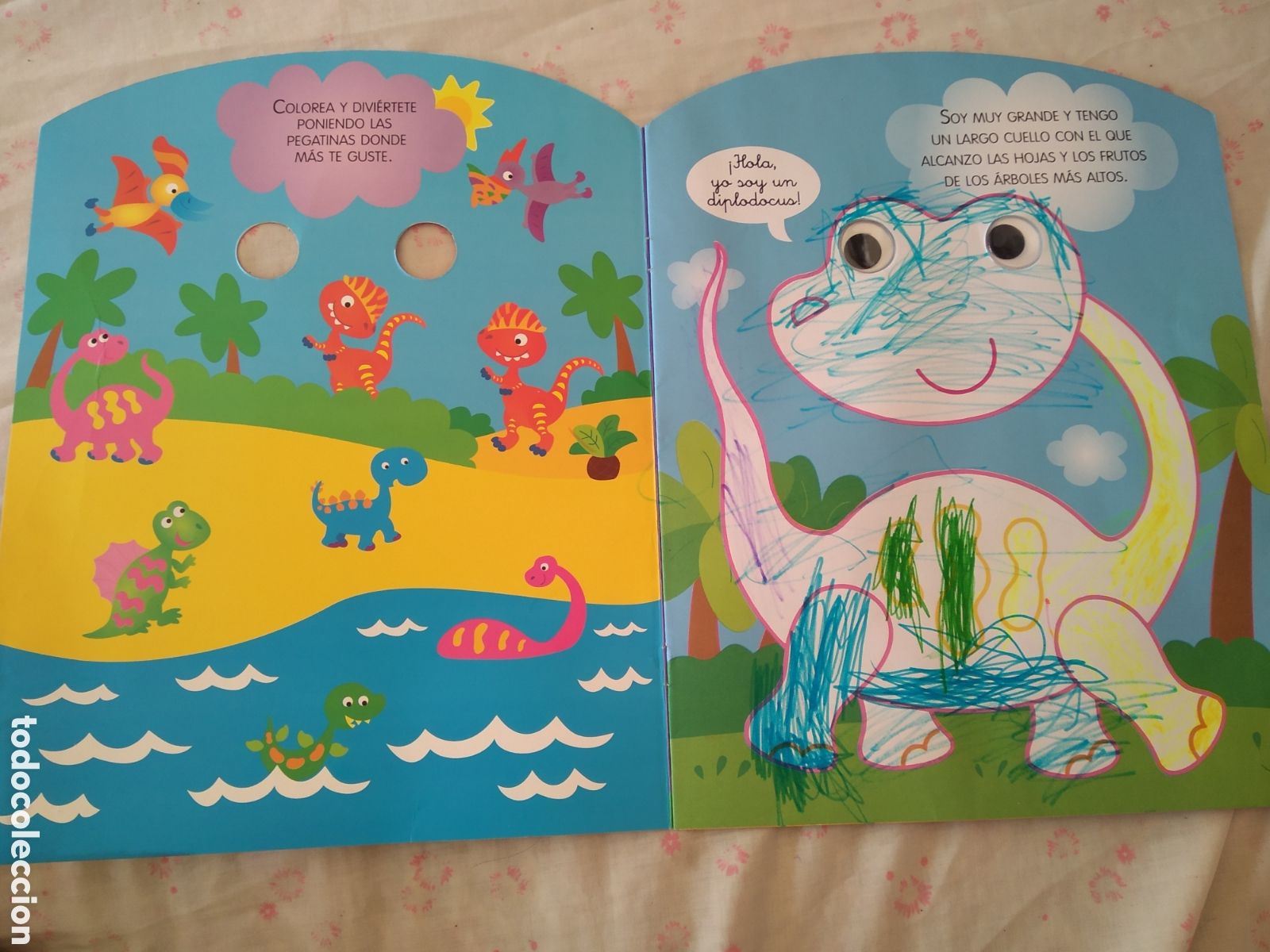 Libros: LIBRO PINTA Y COLOREA DIBUJOS DE DINOSAURIOS (NO LLEVA LAS PEGATINAS) - Foto 3