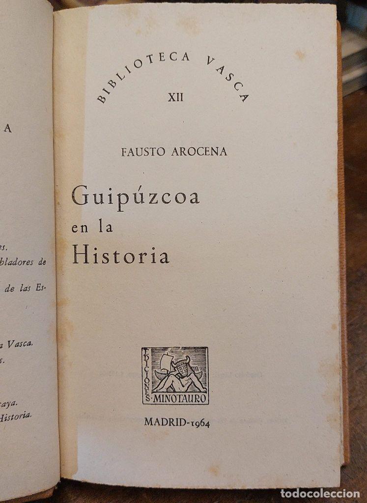 Libros: GUIPUZCOA EN LA HISTORIA. - AROCENA, Fausto. - Foto 2