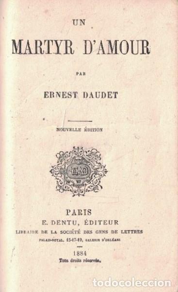 Libros: UN MARTYR D&rsquo;AMOUR. - Daudet. Ernest, - Foto 1