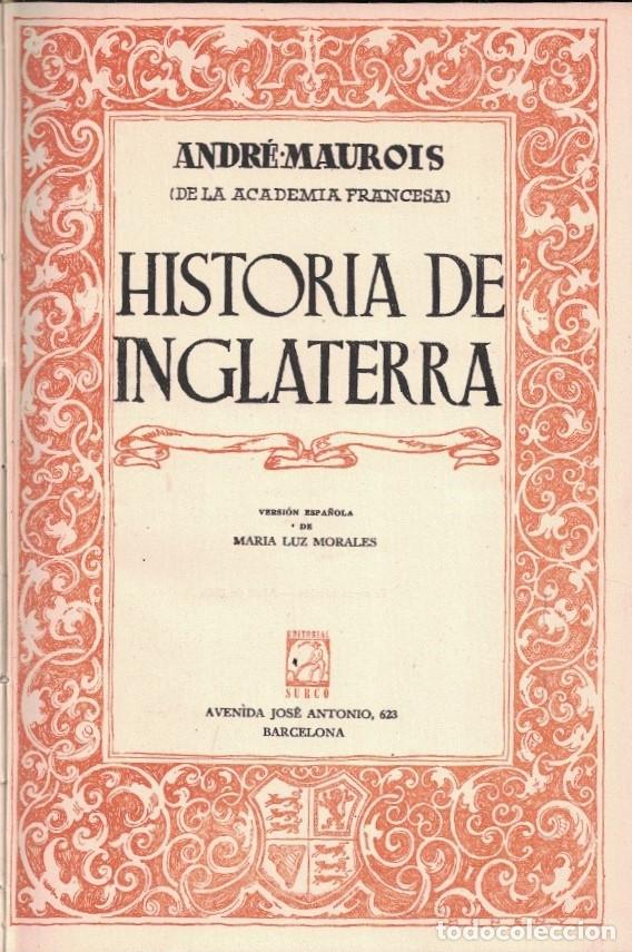 Libros: HISTORIA DE INGLATERRA. - Maurois. Andr&eacute;, - Foto 1