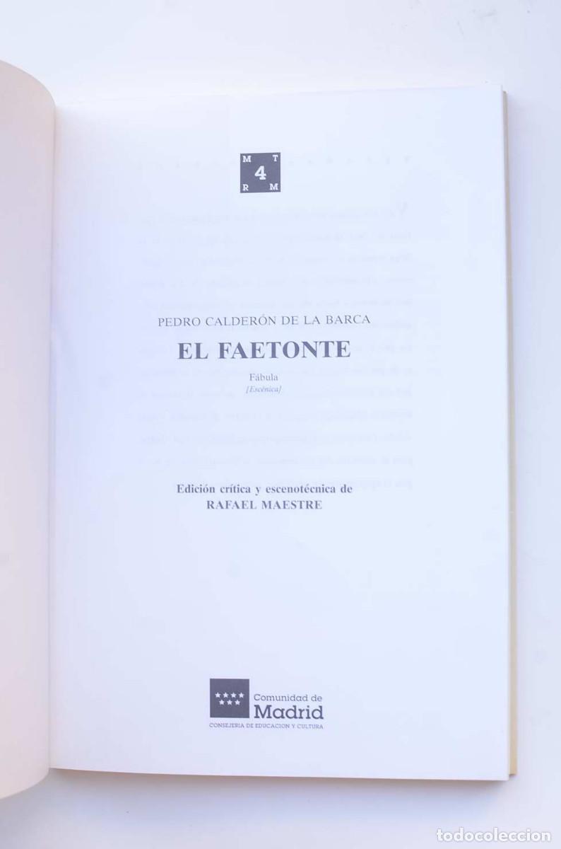 Libros: El Faetonte. F&aacute;bula esc&eacute;nica - CALDER&Oacute;N DE LA BARCA, Pedro - Foto 2