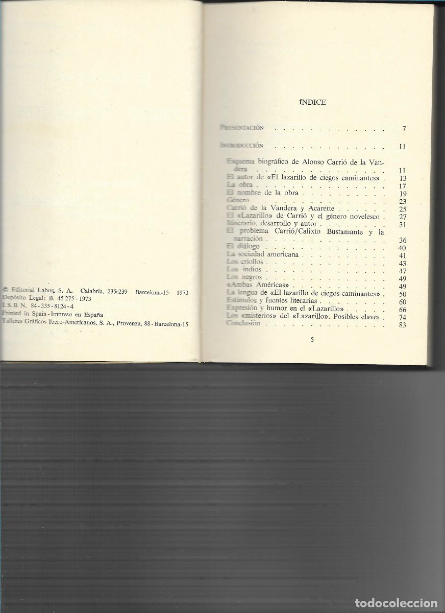 Libros: EL LAZARILLO DE CIEGOS CAMINANTES - Concolorcorvo - Foto 2