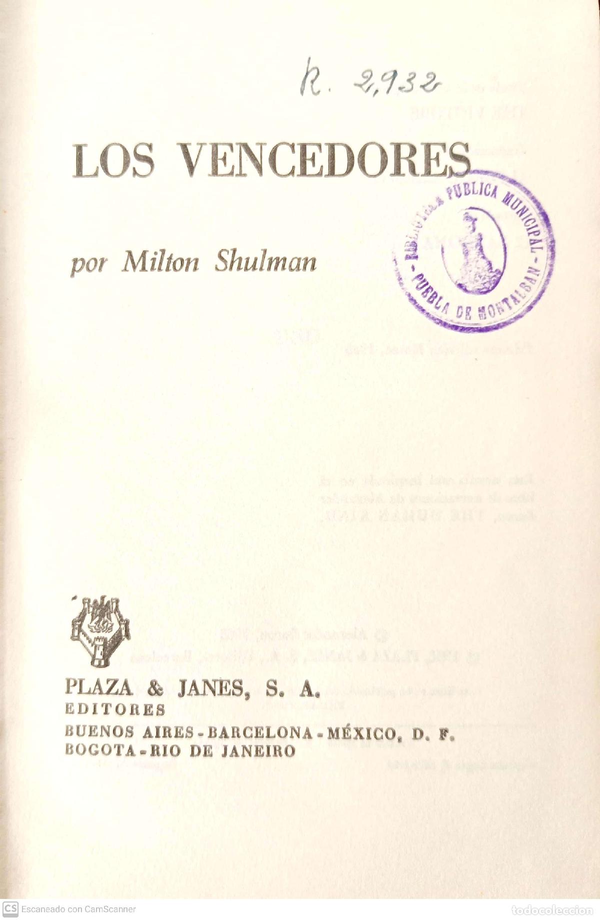 Libros: Los vencedores - Shulman, Milton - Foto 1