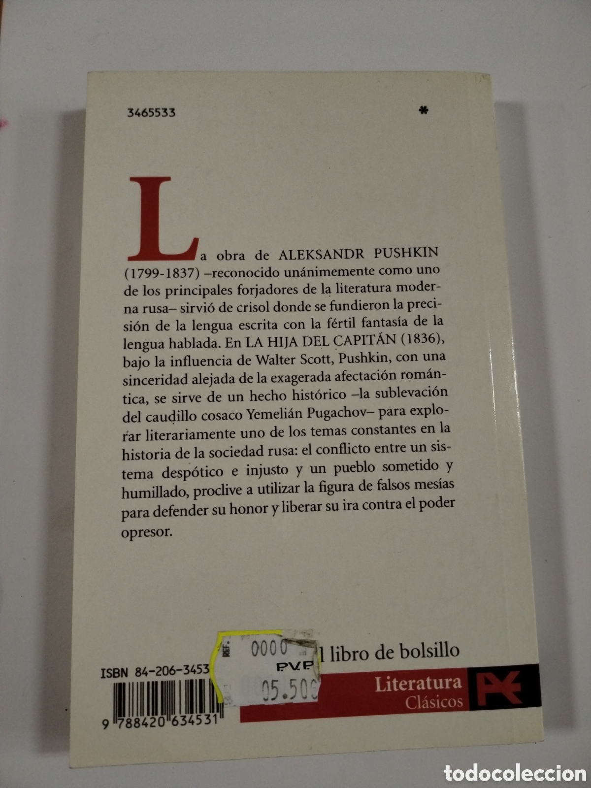 Libros: LA HIJA DEL CAPITAN. A. S. PUSHKIN. ALIANZA EDITORIAL CL - Foto 2