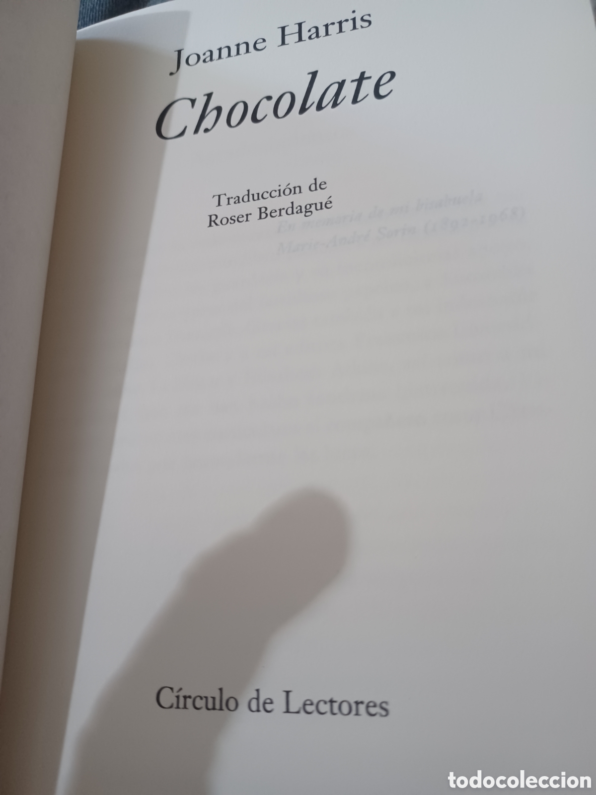 Libros: Barybook 296. Chocolate Joanne Harris C&iacute;rculo de Lectores - Foto 3