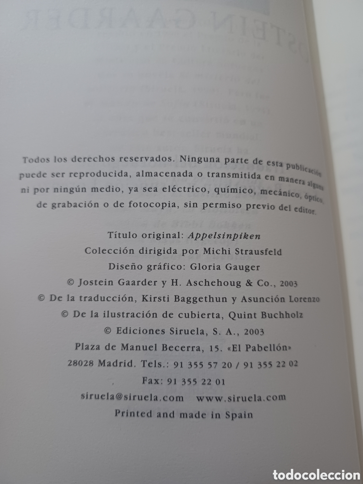 Libros: Barybook 297. La joven de las naranjas Jostein gaarder Ediciones Siruela - Foto 4