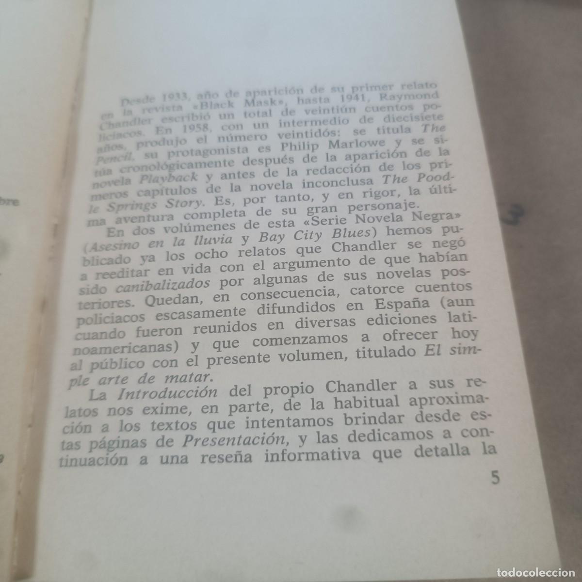 Libros: Chandler, Raymond - El simple arte de matar REF 1806 - Foto 4