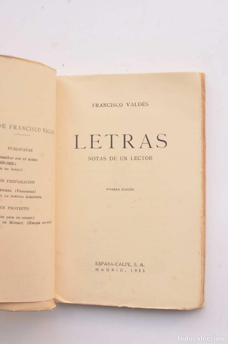 Libros: Letras. Notas de un lector - VALD&Eacute;S, Francisco - Foto 2