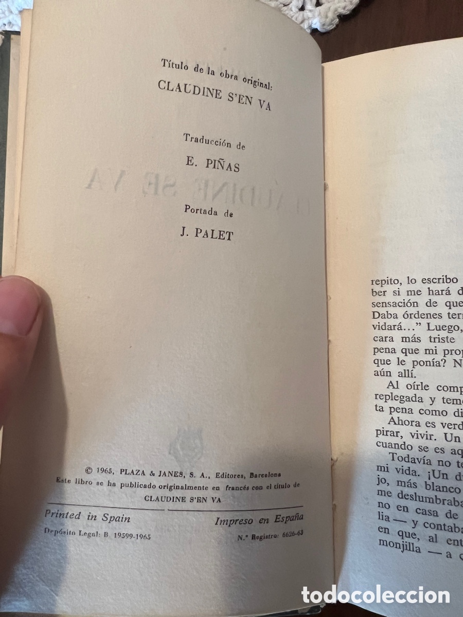 Libros: CLUDINE SE VA / Colette 1965 - Foto 3